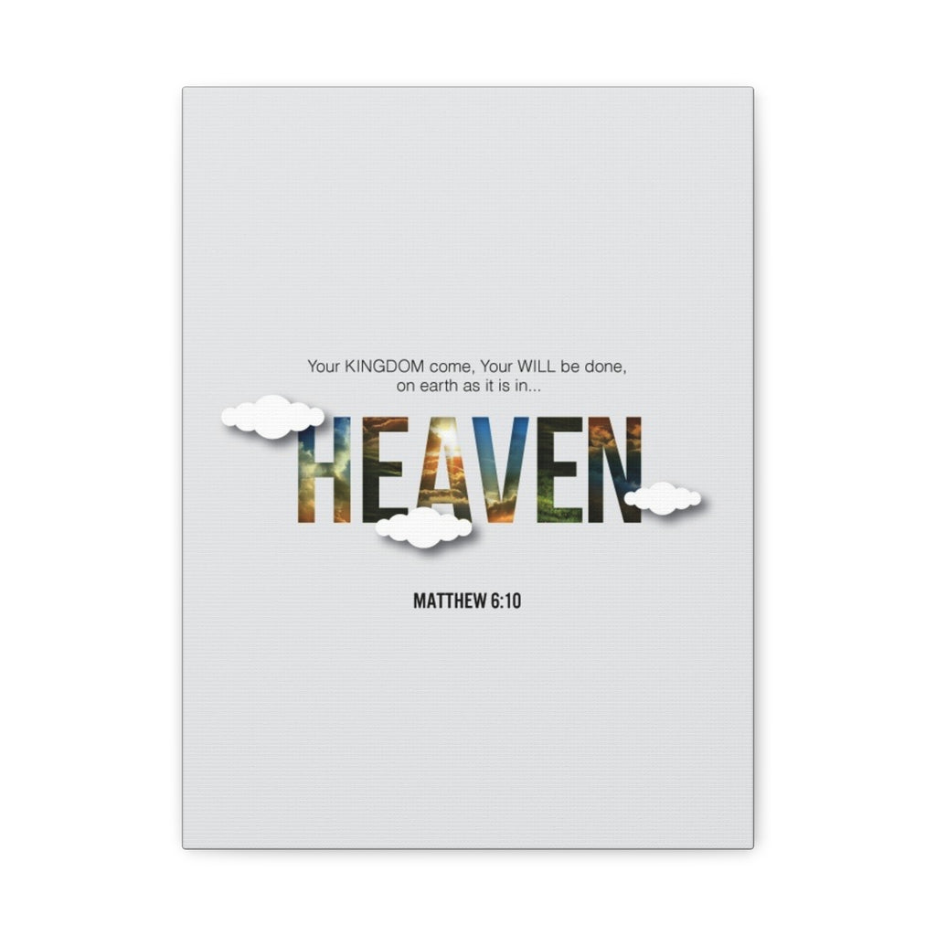 Heaven Scripture Canvas Print — Matthew 6:10 Inspirational Wall Art