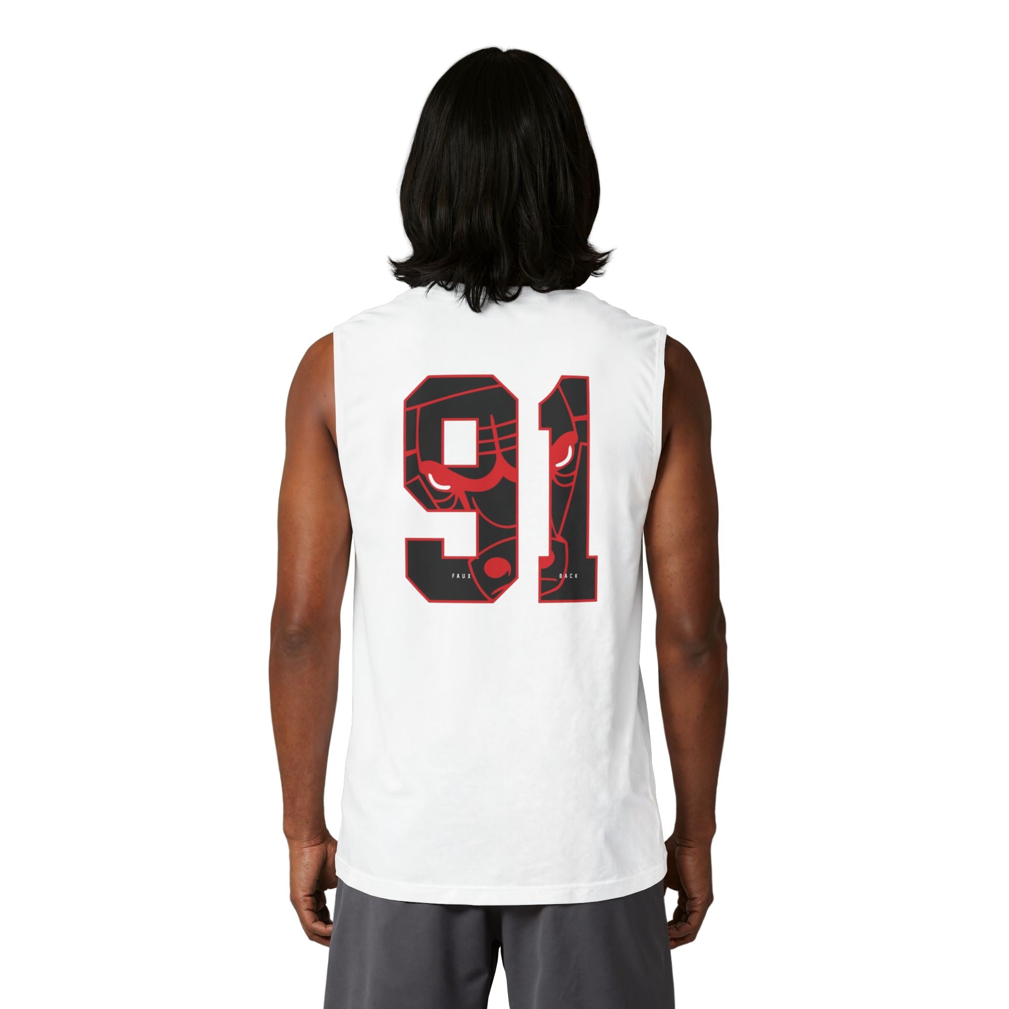 GOAT Muscle Tank Top — Number 91 Graphic Back, Athletic Streetwear