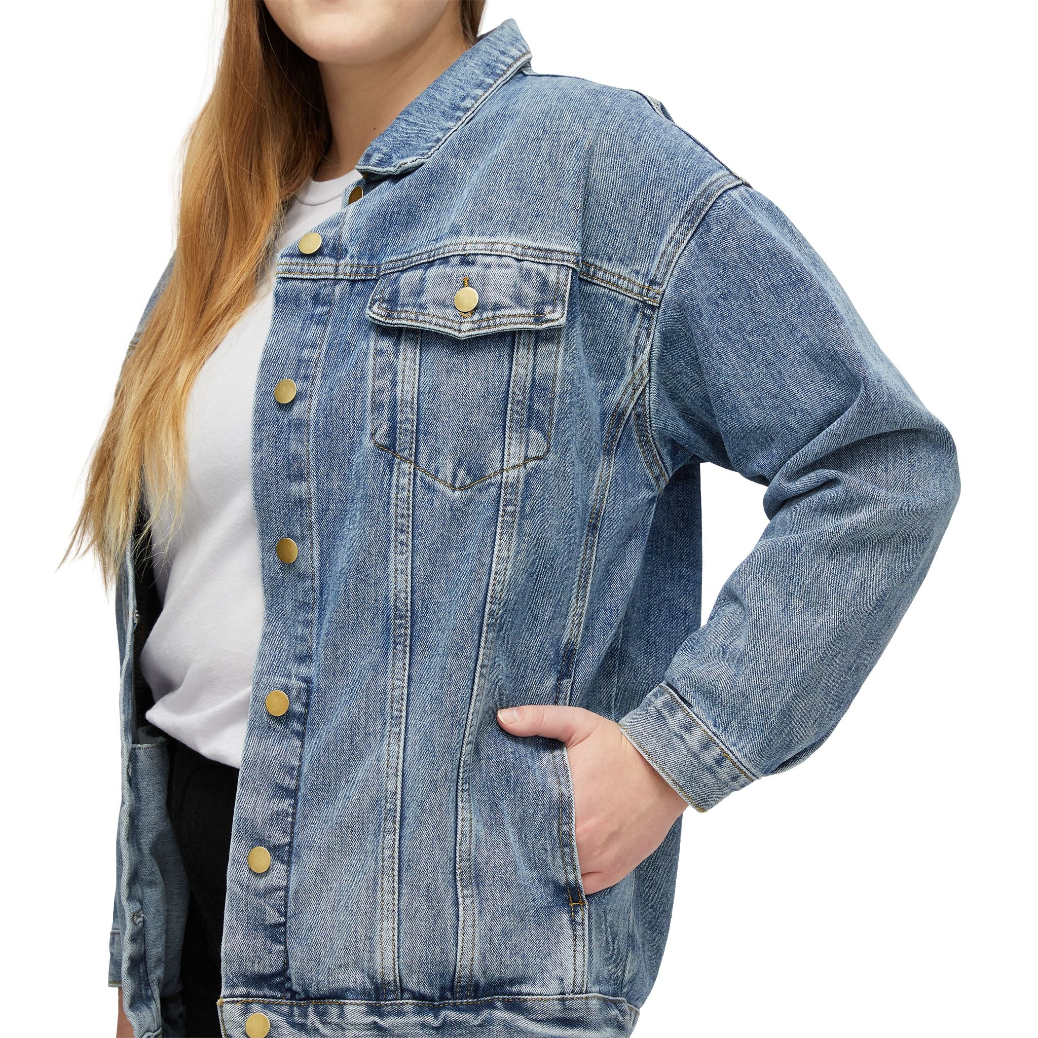 Street Hustler Denim Jacket - Women's Retro Graphic Jean Jacket