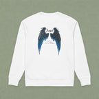Dreamer Angel Wings Sweatshirt — Blue Feather Back Graphic Crewneck