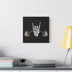 Weightlifting Skull Hand Canvas Wall Art — Rock 'n' Roll Barbell Gym Decor