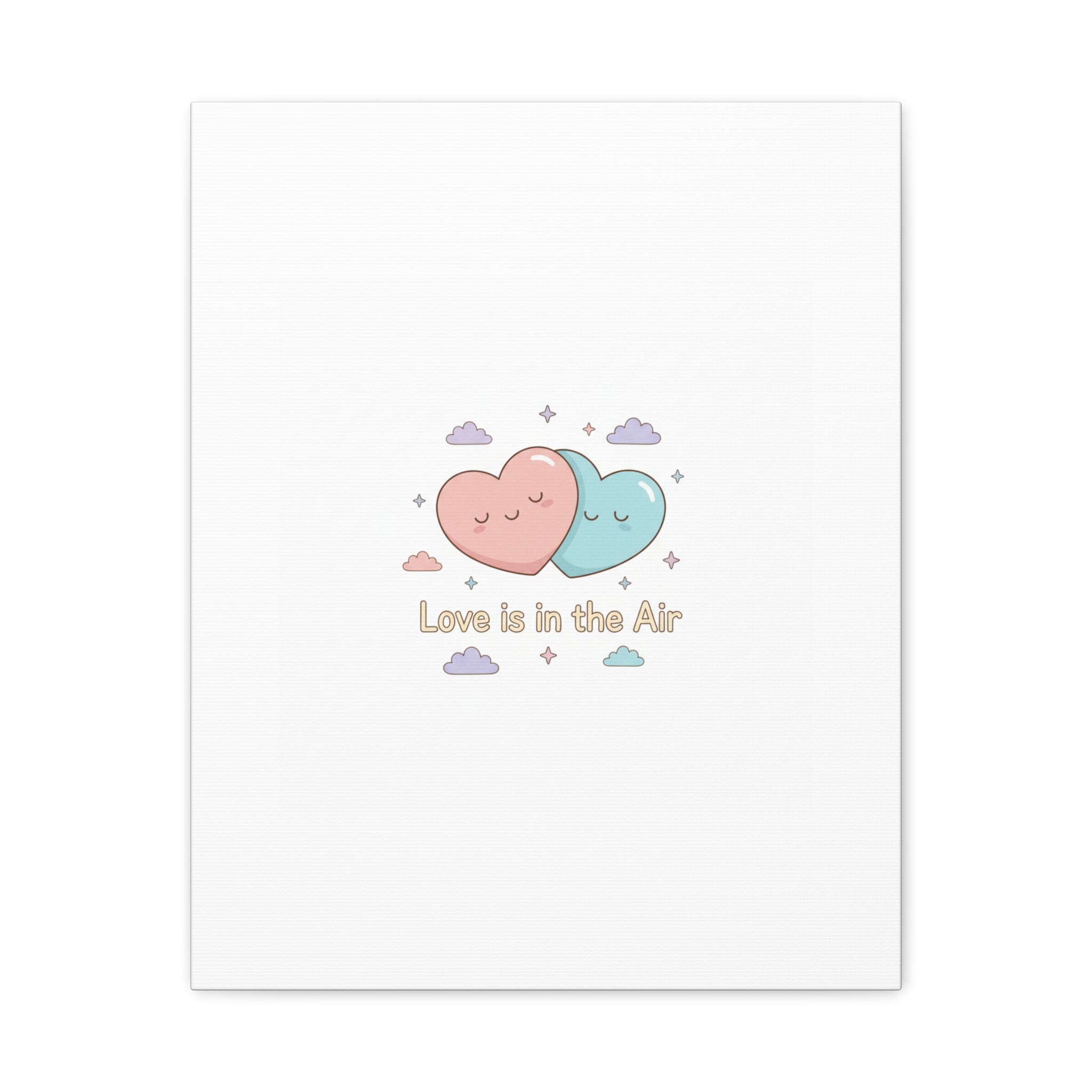 Love Is in the Air Heart Illustration Canvas | Micro‑Romance Galentine’s Pastel
