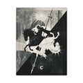 Dark Knight vs Radiant Rider (Day and Knight) Matte Canvas Wall Art