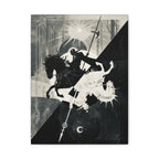 Dark Knight vs Radiant Rider (Day and Knight) Matte Canvas Wall Art