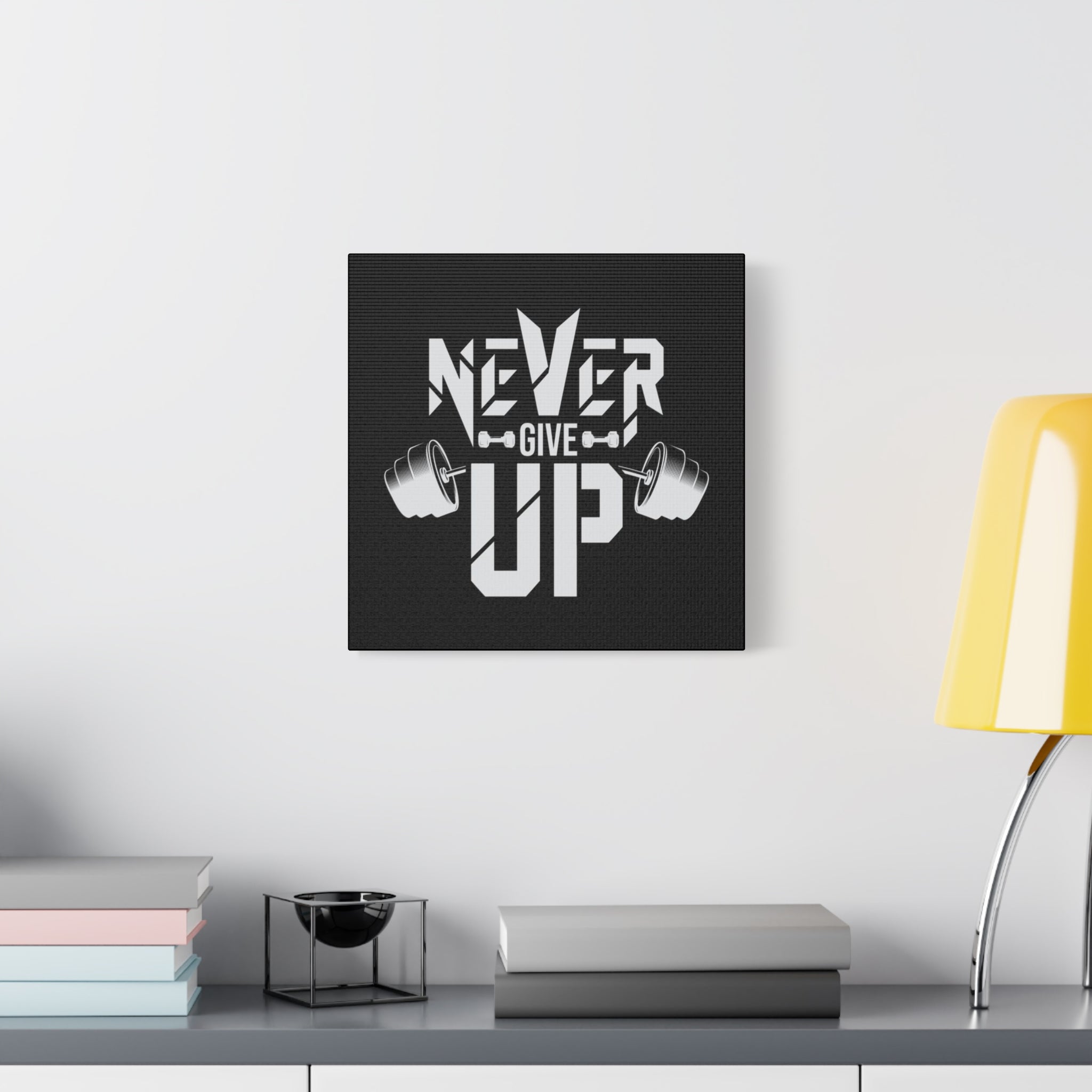 Never Give Up Weightlifting Canvas Print