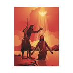 Baptism Scene Matte Canvas Print — Religious Christian Wall Art