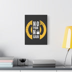 No Pain No Gain Gym Canvas Wall Art — Motivational Fitness Quote Print
