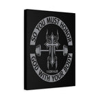 Christian Fitness Wall Art — "So You Must Honor God With Your Body" Matte Canvas