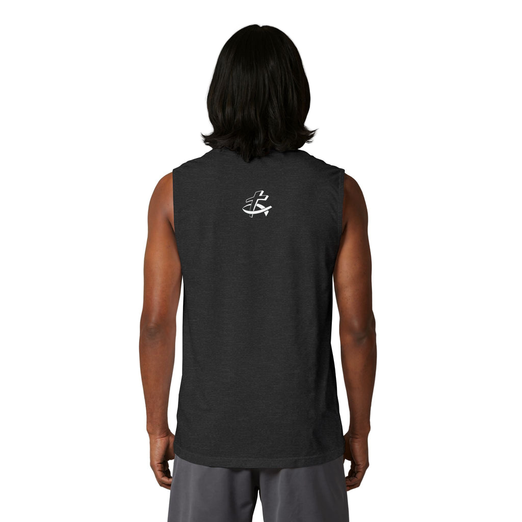 Christian Cross Barbell Muscle Tank — Faith & Fitness Gym Shirt