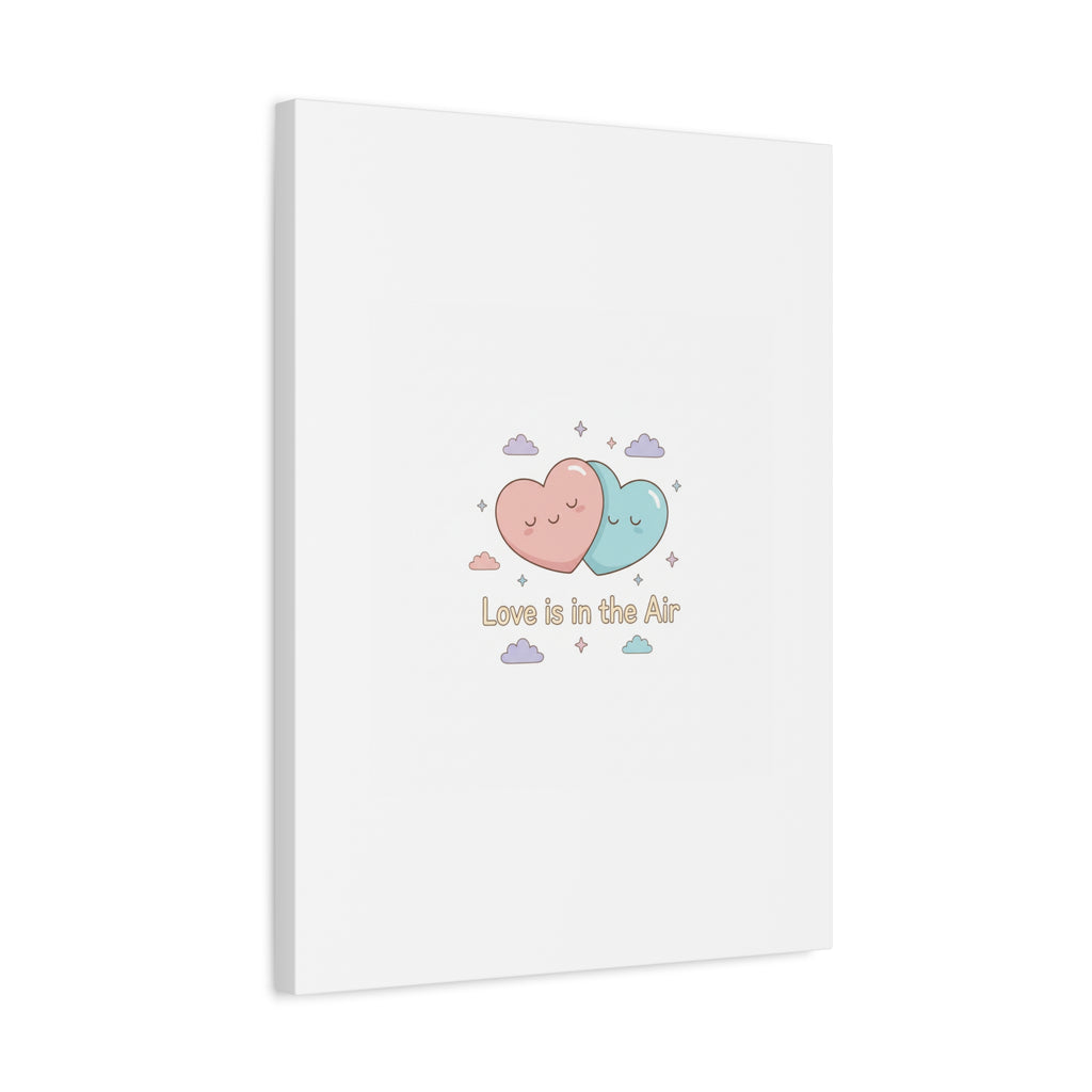 Love Is in the Air Heart Illustration Canvas | Micro‑Romance Galentine’s Pastel
