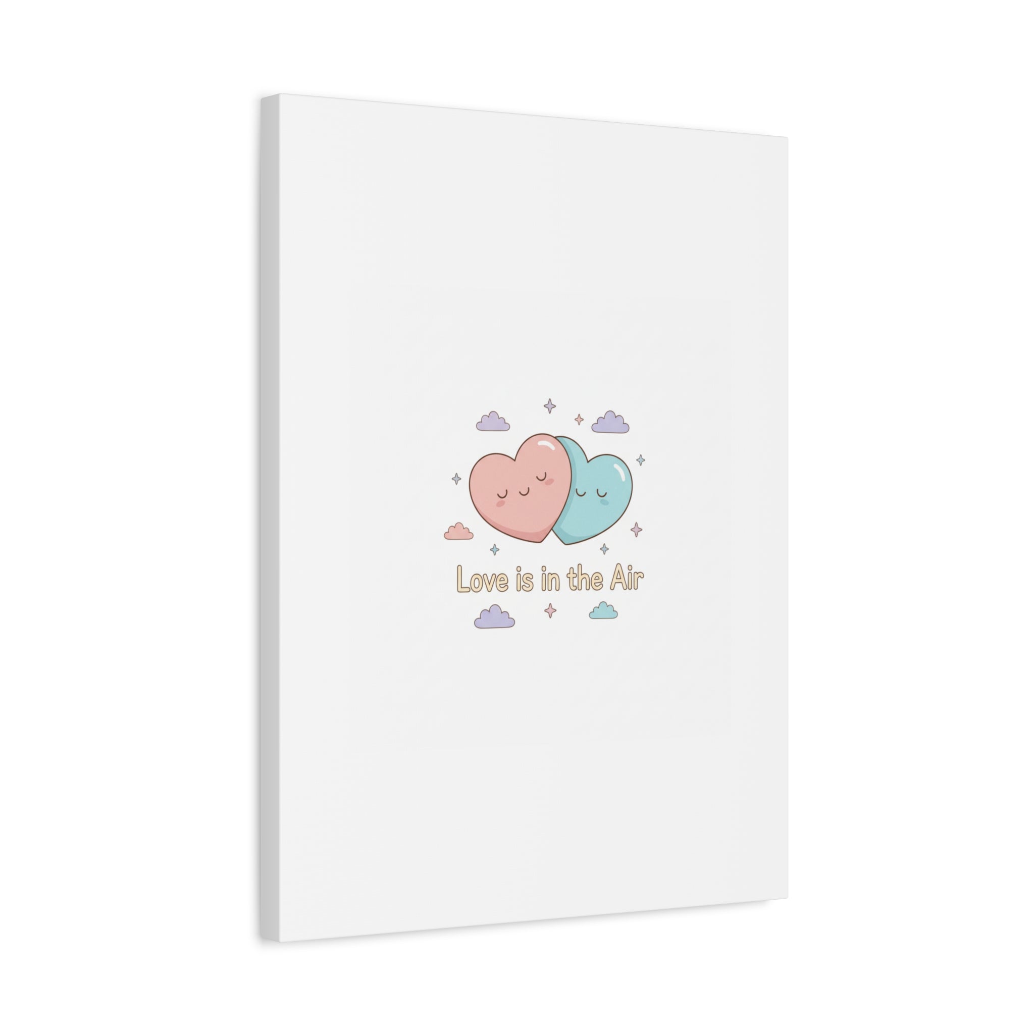 Love Is in the Air Heart Illustration Canvas | Micro‑Romance Galentine’s Pastel