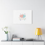 Love Is in the Air Heart Illustration Canvas | Micro‑Romance Galentine’s Pastel