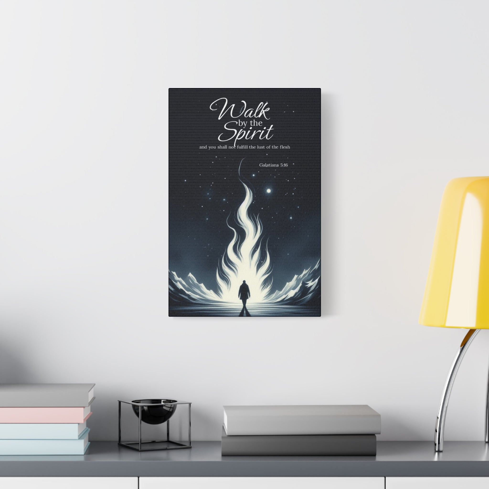 Walk by the Spirit Canvas Wall Art — Inspirational Christian Scripture Decor (Galatians 5:16)