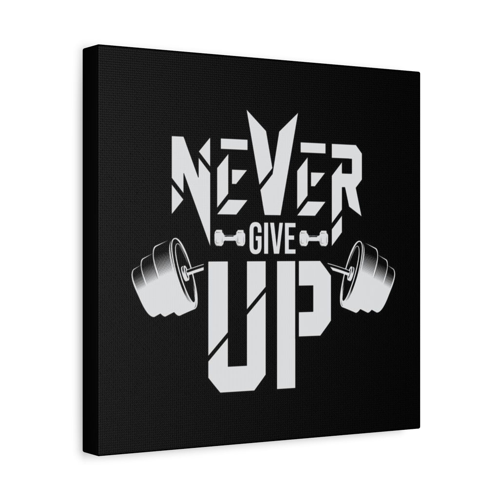 Never Give Up Weightlifting Canvas Print