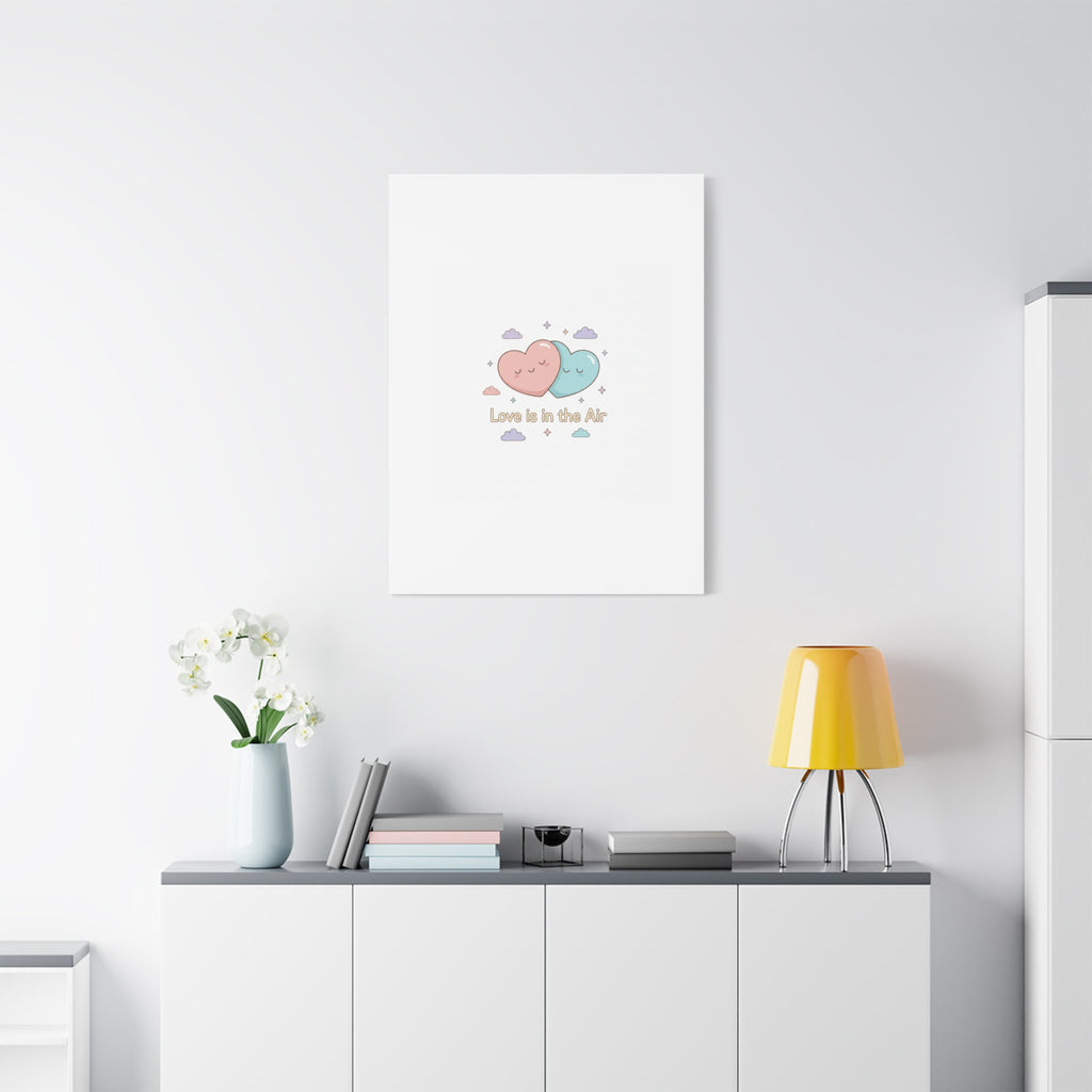 Love Is in the Air Heart Illustration Canvas | Micro‑Romance Galentine’s Pastel