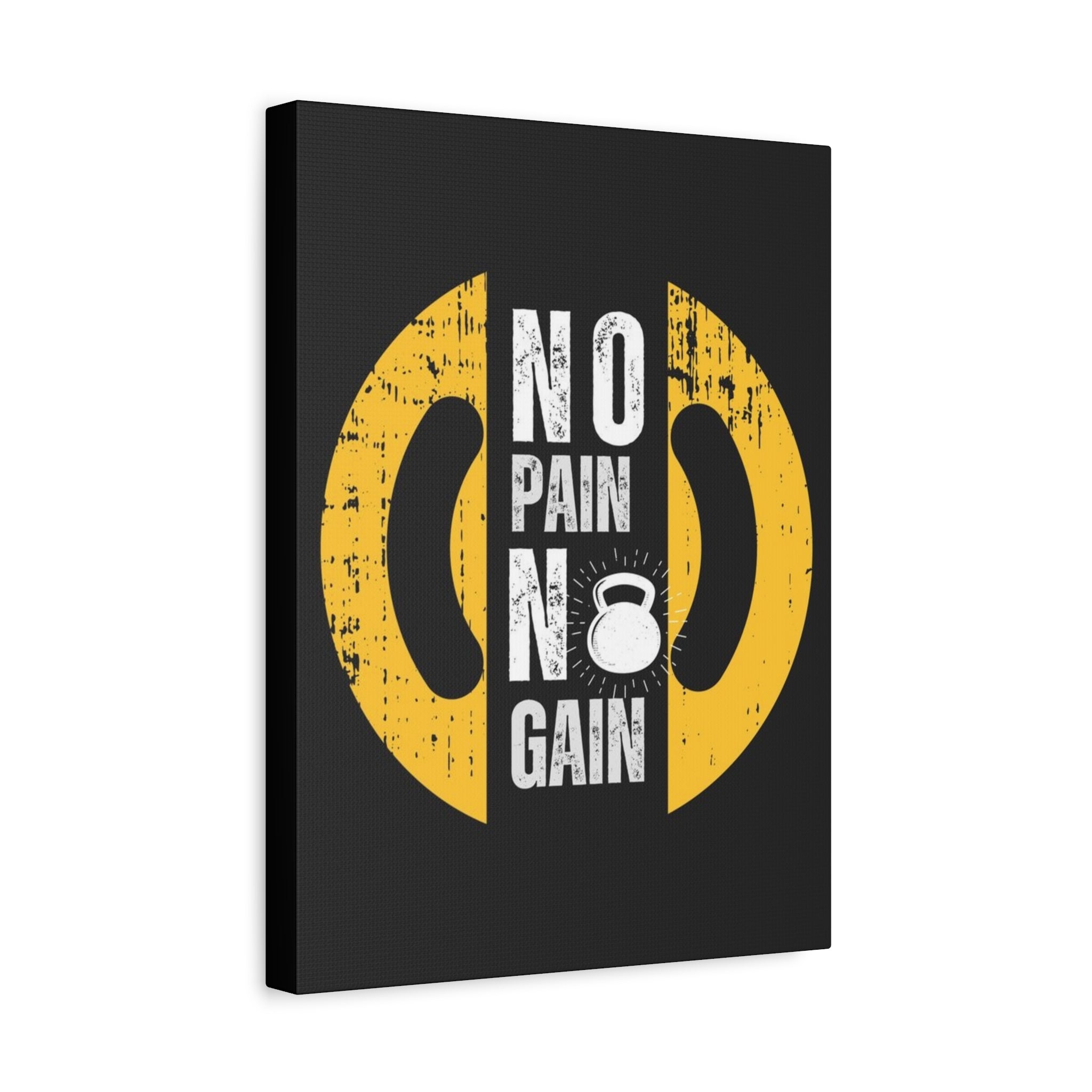No Pain No Gain Gym Canvas Wall Art — Motivational Fitness Quote Print