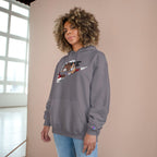 One Piece Luffy Champion Hoodie — White Pullover with Vintage Sports Graphic