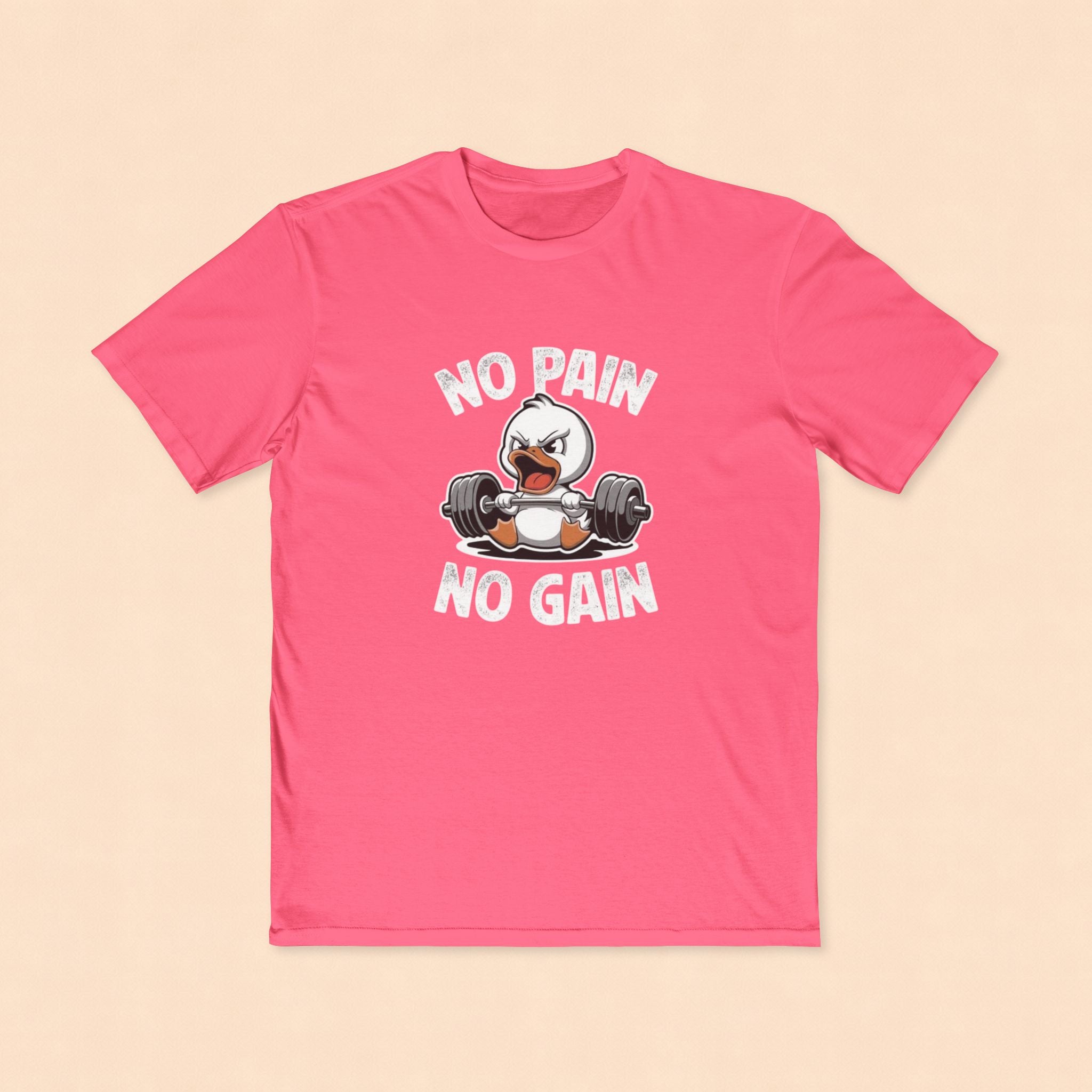 No Pain No Gain Fitness Tee — Angry Penguin Weightlifting Gym Shirt