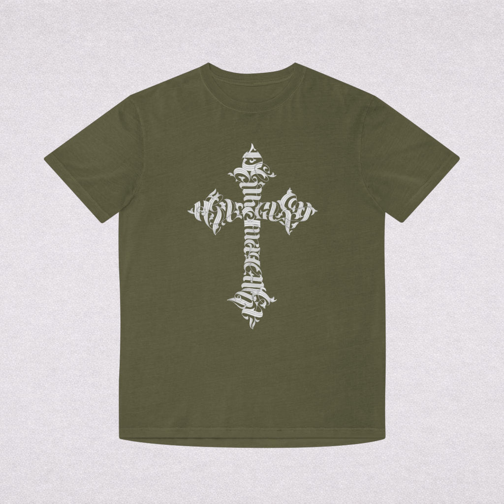Faded Cross Graphic T-Shirt — Vintage Religious Tee