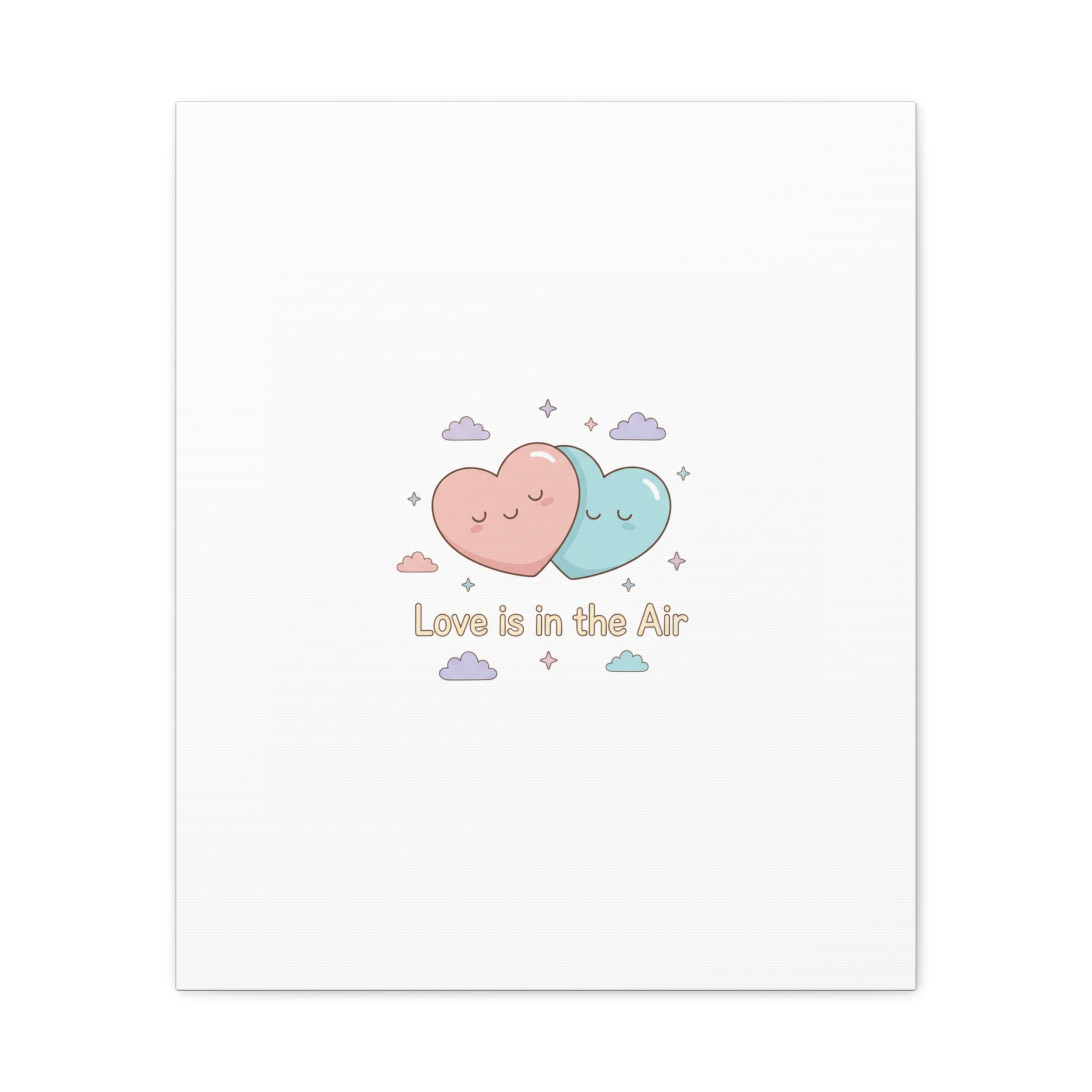 Love Is in the Air Heart Illustration Canvas | Micro‑Romance Galentine’s Pastel