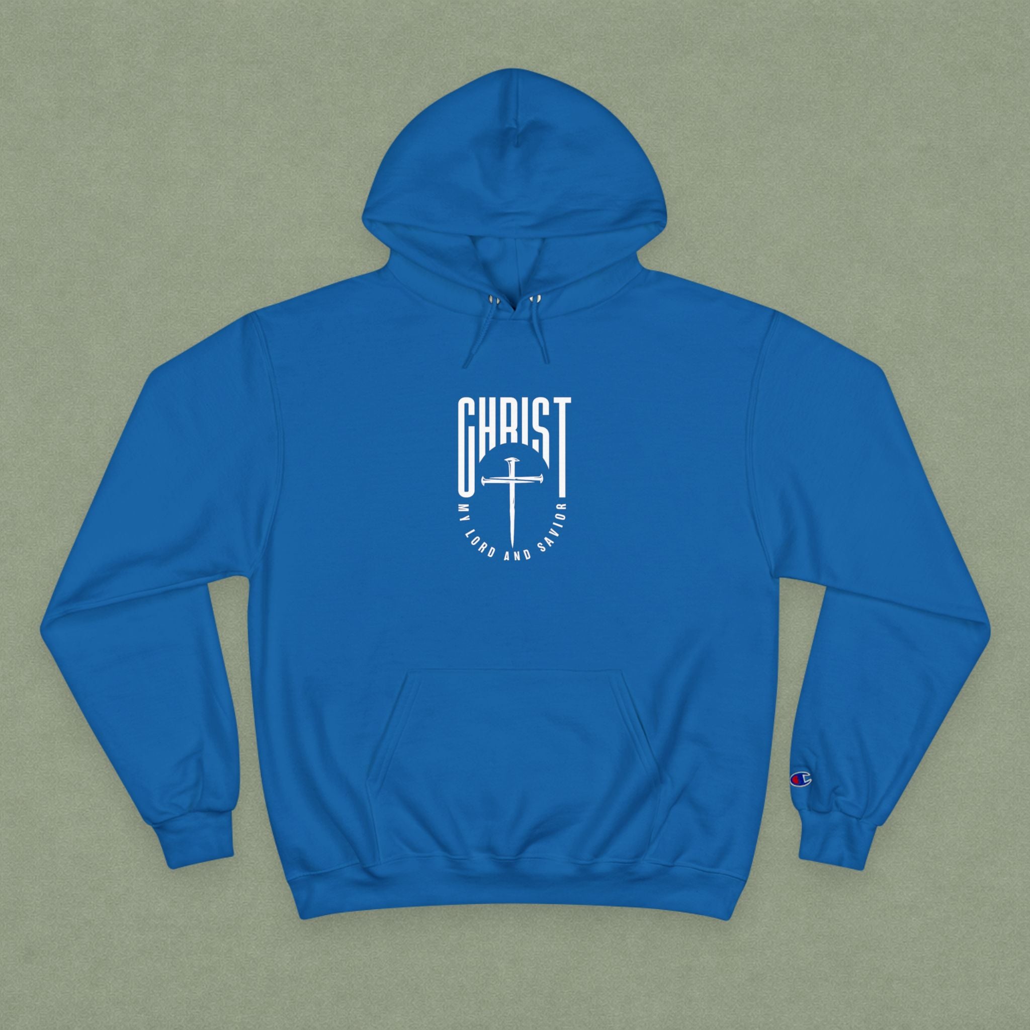 Christian Hoodie — "Christ" Cross Front & "God Is Light" Lantern Back Religious Pullover