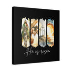 He Is Risen Matte Canvas Wall Art — Christian Easter Scripture Decor