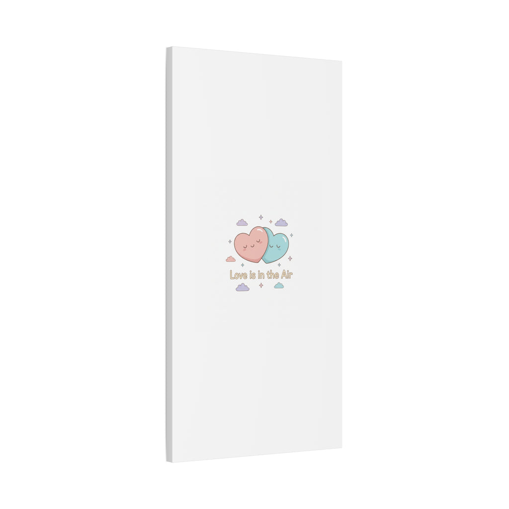 Love Is in the Air Heart Illustration Canvas | Micro‑Romance Galentine’s Pastel