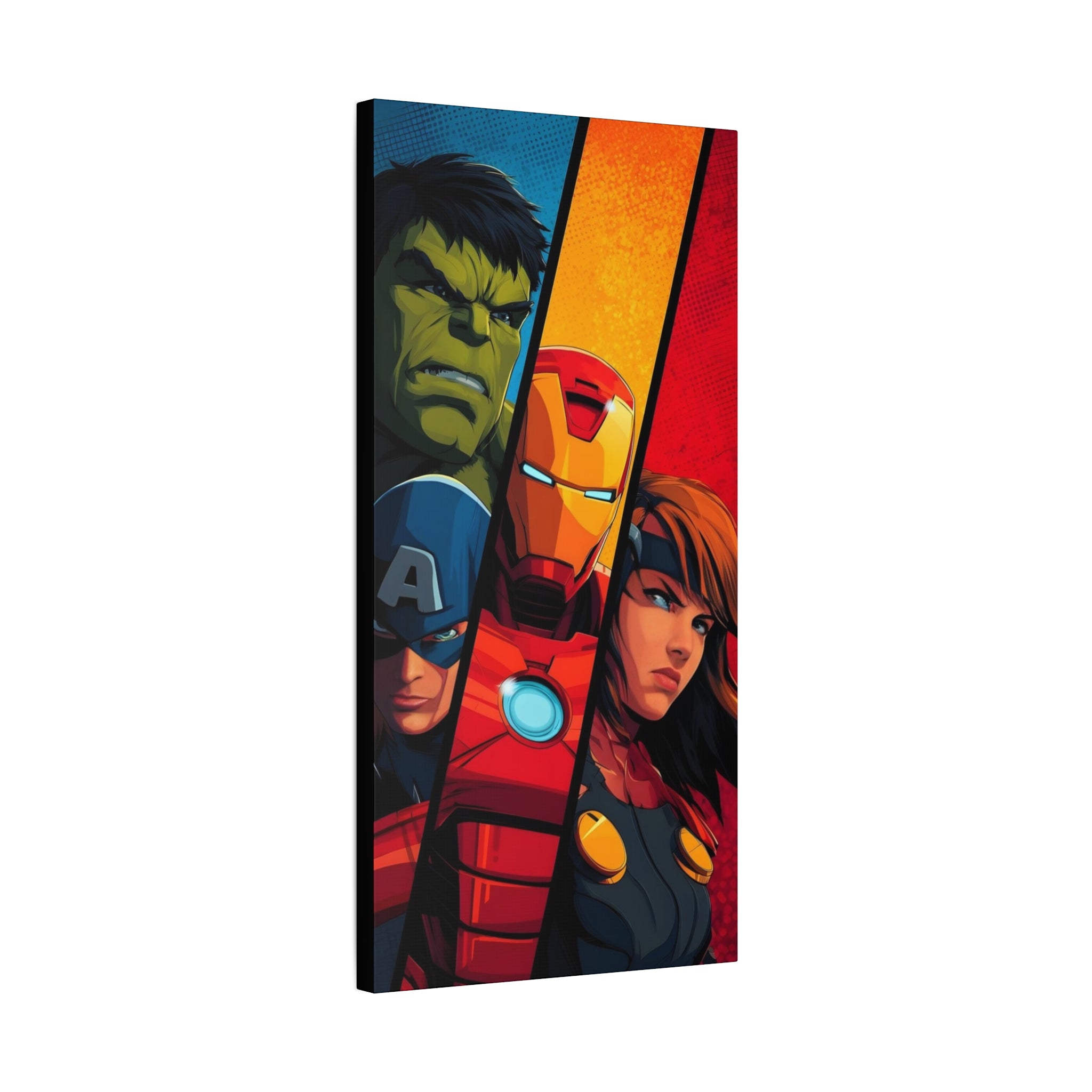 Avengers Trio Matte Stretched Canvas Wall Art – Iron Man, Hulk & Captain America Poster