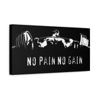 No Pain No Gain Weightlifting Canvas Wall Art — Motivational Gym Decor