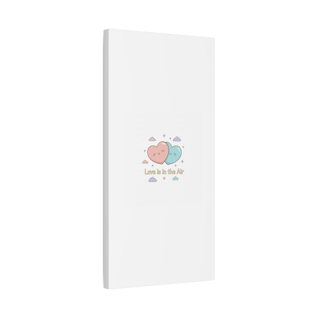 Love Is in the Air Heart Illustration Canvas | Micro‑Romance Galentine’s Pastel