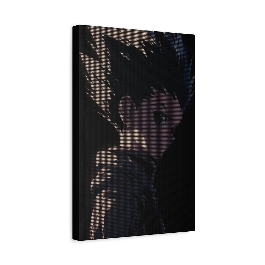 Dark Anime Portrait Matte Canvas Wall Art - Moody Character Silhouette