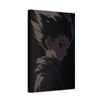 Dark Anime Portrait Matte Canvas Wall Art - Moody Character Silhouette