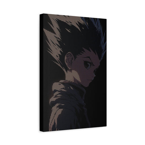 Dark Anime Portrait Matte Canvas Wall Art - Moody Character Silhouette