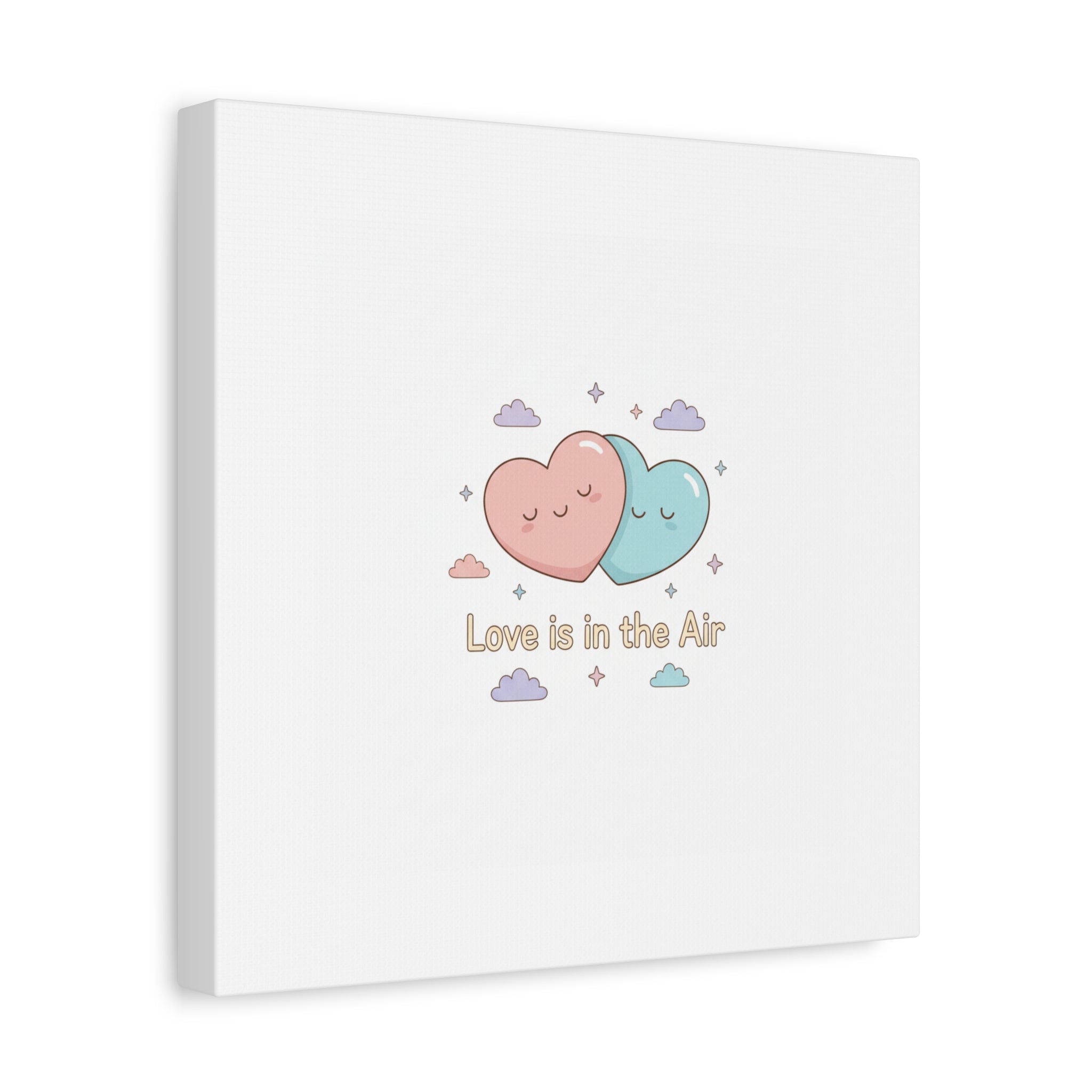 Love Is in the Air Heart Illustration Canvas | Micro‑Romance Galentine’s Pastel