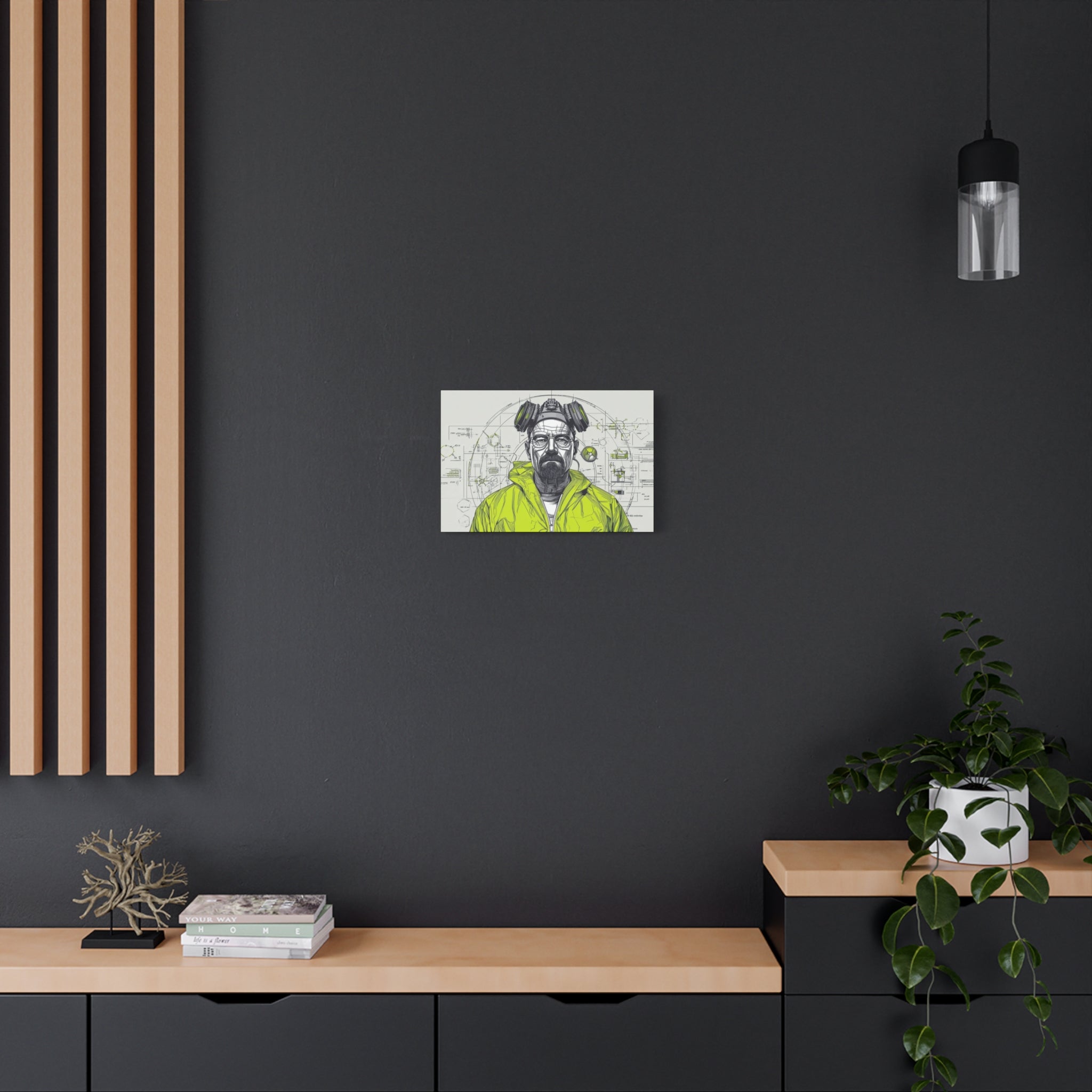 Breaking Bad Walter White Heisenberg Canvas Wall Art — Yellow Hazmat Portrait