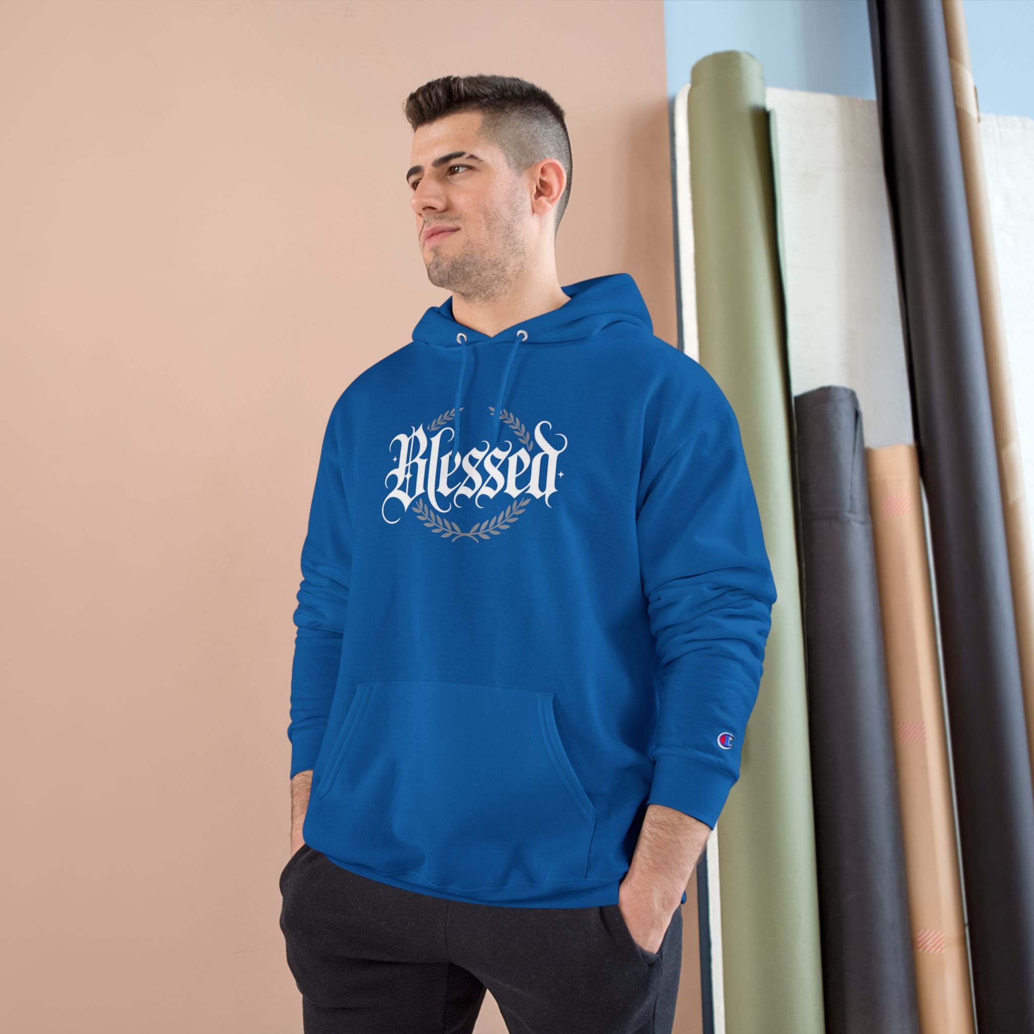 Blessed Hoodie – Vintage Script ‘Blessed’ Pullover for Faith & Gratitude