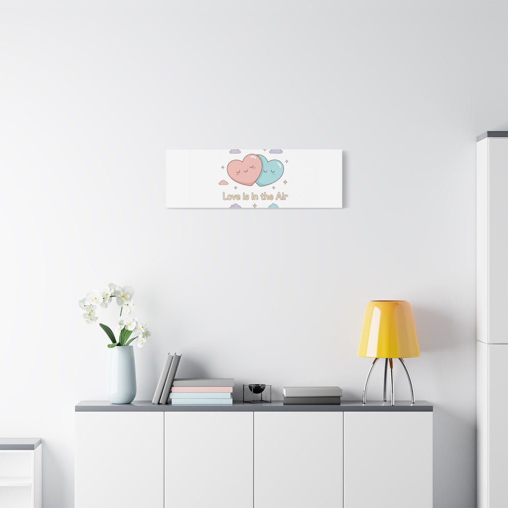 Love Is in the Air Heart Illustration Canvas | Micro‑Romance Galentine’s Pastel