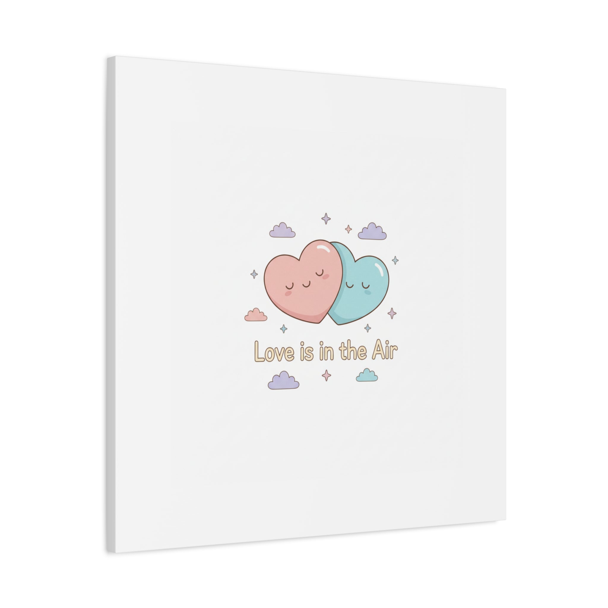 Love Is in the Air Heart Illustration Canvas | Micro‑Romance Galentine’s Pastel