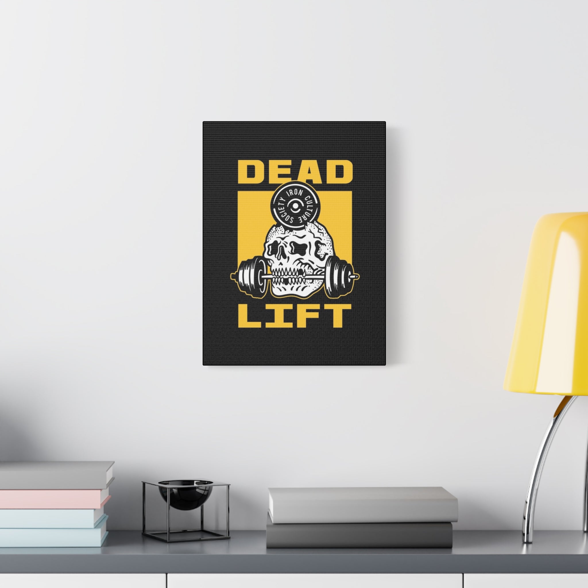 Deadlift Skull Gym Canvas Wall Art — 'Dead Lift' Weightlifting Decor