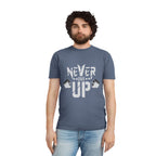 Never Give Up Fitness Tee — Motivational Weightlifting T‑Shirt