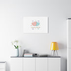 Love Is in the Air Heart Illustration Canvas | Micro‑Romance Galentine’s Pastel