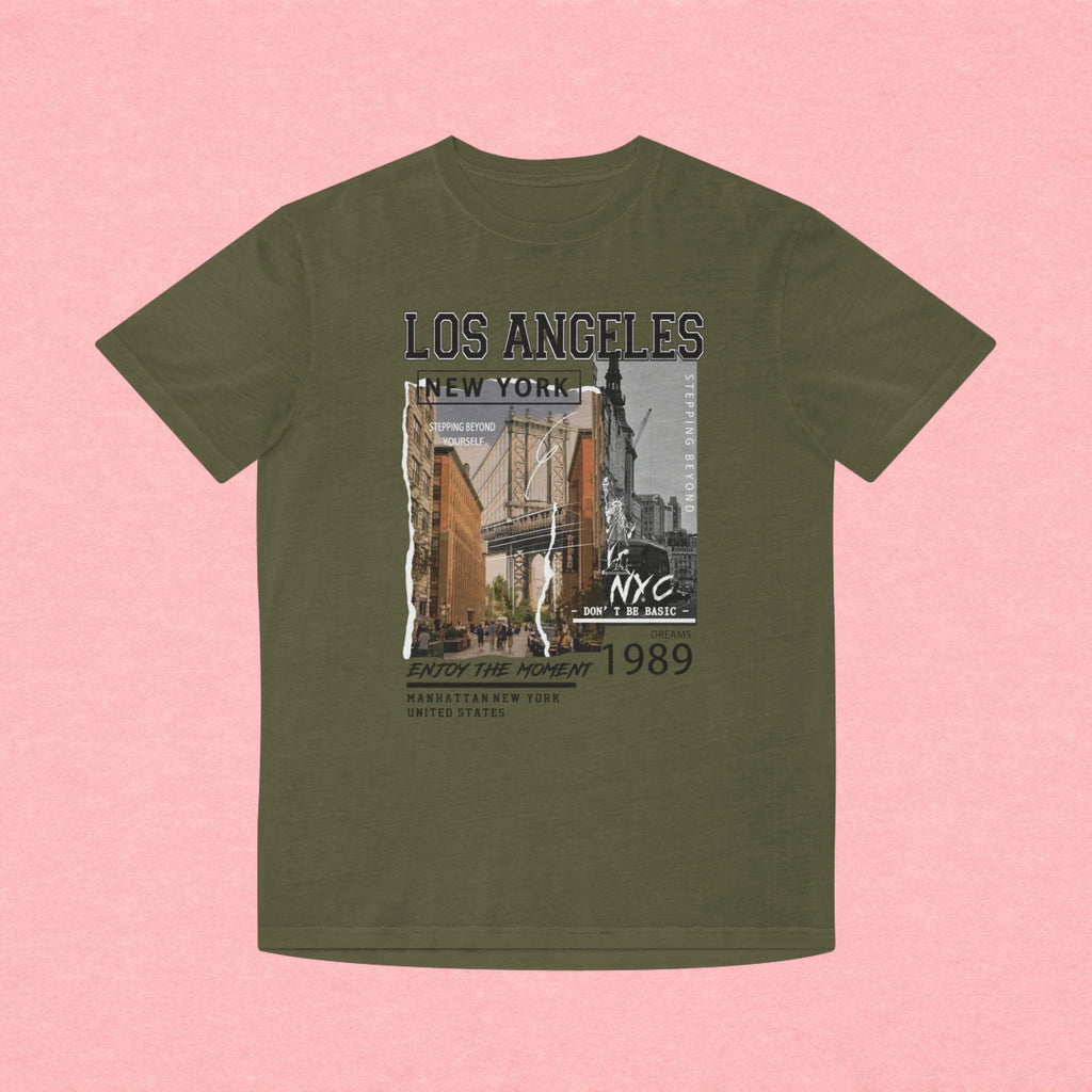 Los Angeles NYC Vintage Graphic Tee — 'Enjoy The Moment' Faded Shirt