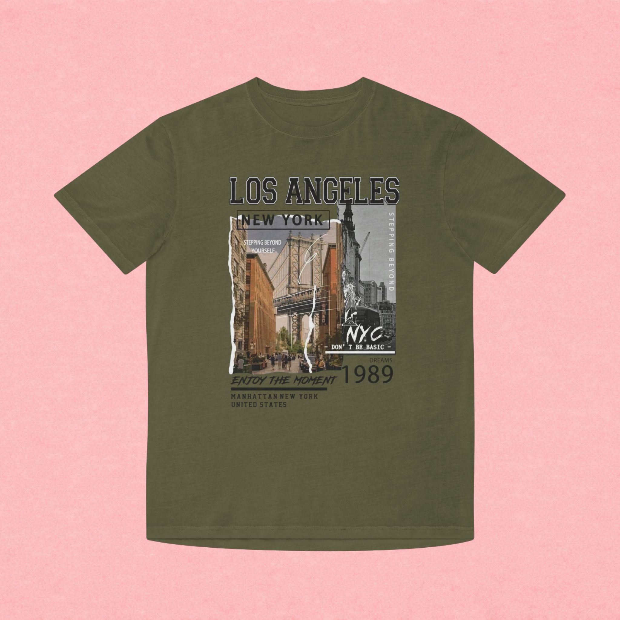 Los Angeles NYC Vintage Graphic Tee — 'Enjoy The Moment' Faded Shirt