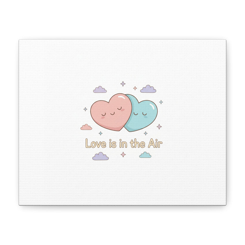 Love Is in the Air Heart Illustration Canvas | Micro‑Romance Galentine’s Pastel