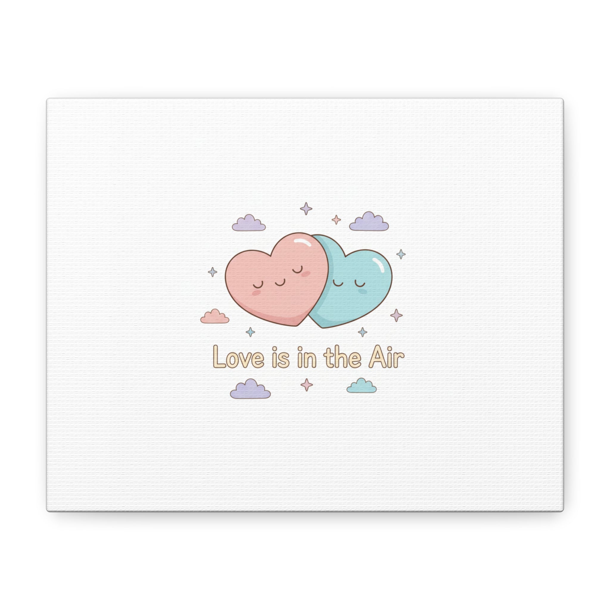 Love Is in the Air Heart Illustration Canvas | Micro‑Romance Galentine’s Pastel