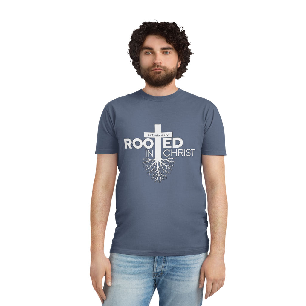 Rooted in Christ T-Shirt — Colossians 2:7 Christian Faith Tee