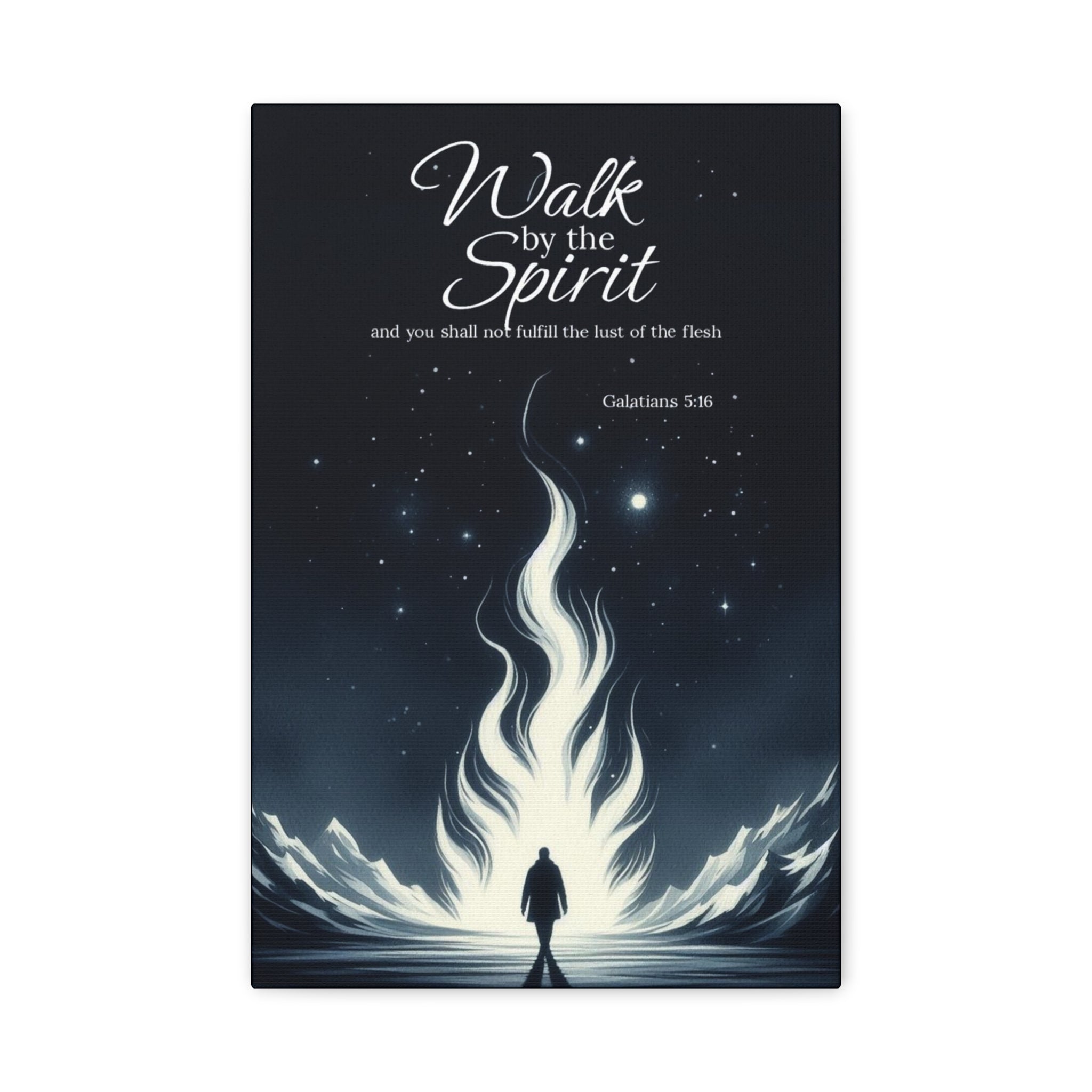 Walk by the Spirit Canvas Wall Art — Inspirational Christian Scripture Decor (Galatians 5:16)