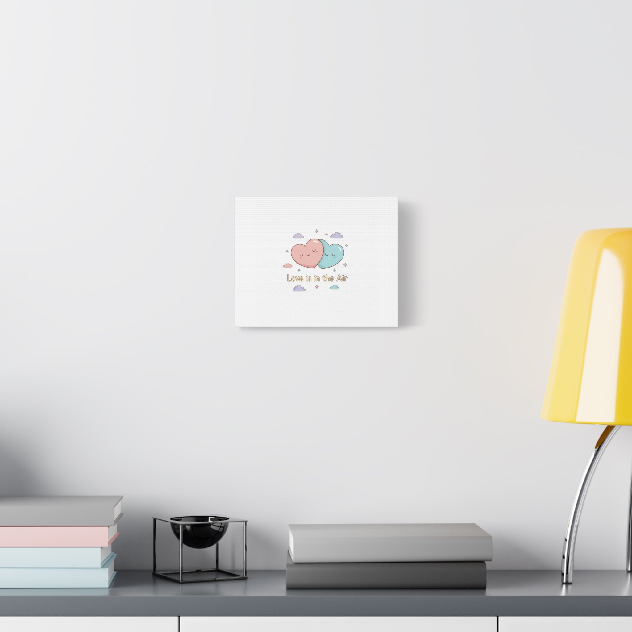Love Is in the Air Heart Illustration Canvas | Micro‑Romance Galentine’s Pastel