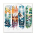 Inspirational Christian Canvas Wall Art — "Be Still and Know / Jesus Journey / Faith Moving Mountains / Tree of Life"