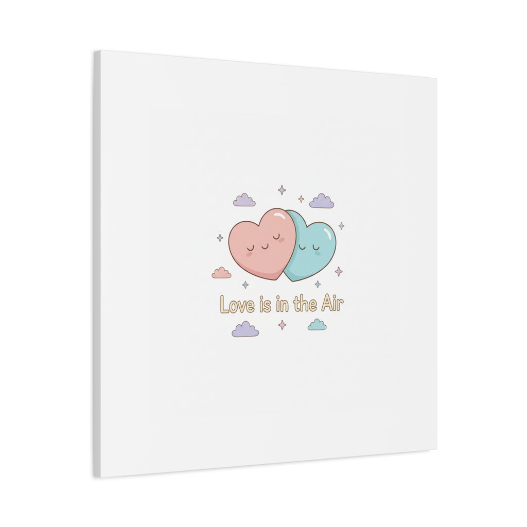 Love Is in the Air Heart Illustration Canvas | Micro‑Romance Galentine’s Pastel